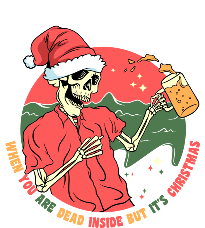 Dead Inside But It's Christmas Skeleton Ing Beer Xmas Gift Valucap Bio-Washed Visor