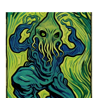 Van Gogh Style Cthulhu Lovecraft USA-Made Doggie Bandana