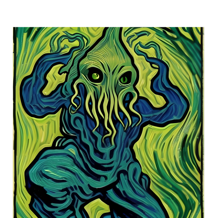 Van Gogh Style Cthulhu Lovecraft USA-Made Doggie Bandana