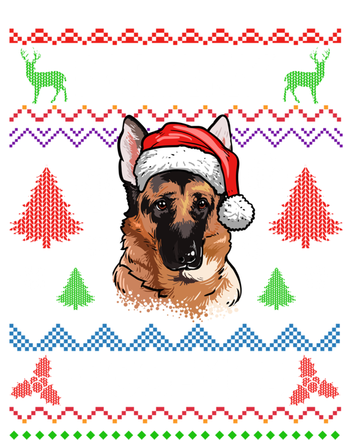 Merry Woofmas Ugly Sweater Christmas Ger Shepherd Lover Meaningful Gift Ceramic Bell Ornament