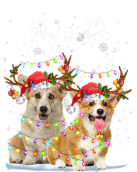 Corgi Reindeer Santa Hat Xmas Lights Christmas Xmas Gift Full Zip Hoodie