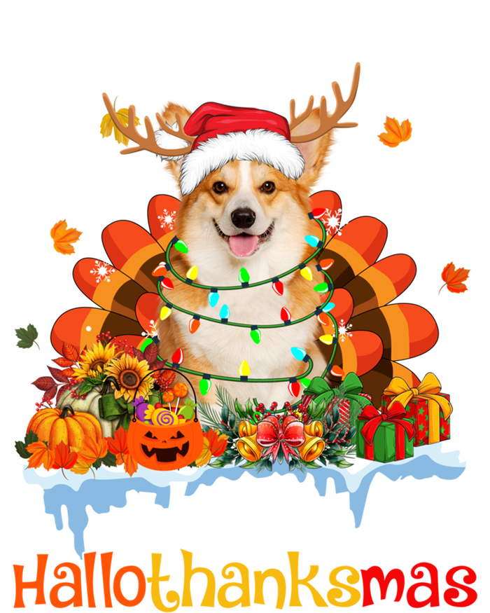 Happy Hallothanksmas Corgi Dog Halloween Thanksgiving Xmas Gift Infant Baby Jersey Bodysuit