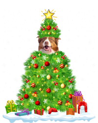 Xmas Decoration Santa Australian Shepherd Dog Christmas Tree Cute Gift Canvas