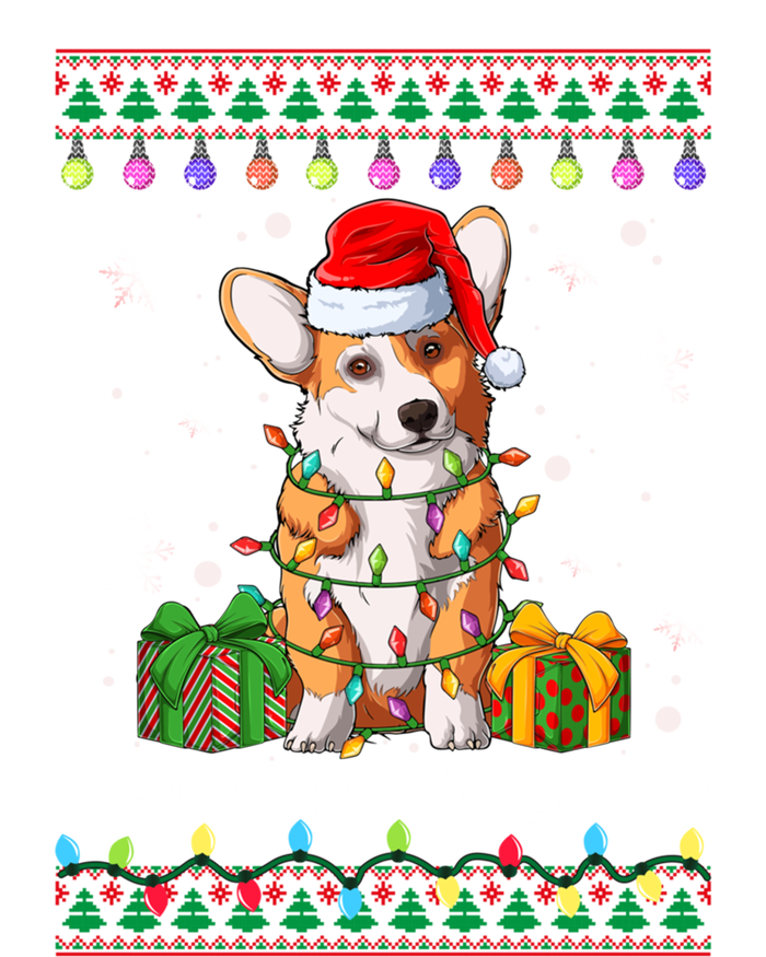 Merry Corgmas Santa Corgi Xmas Lights Ugly Christmas Sweater Gift Full Zip Hoodie