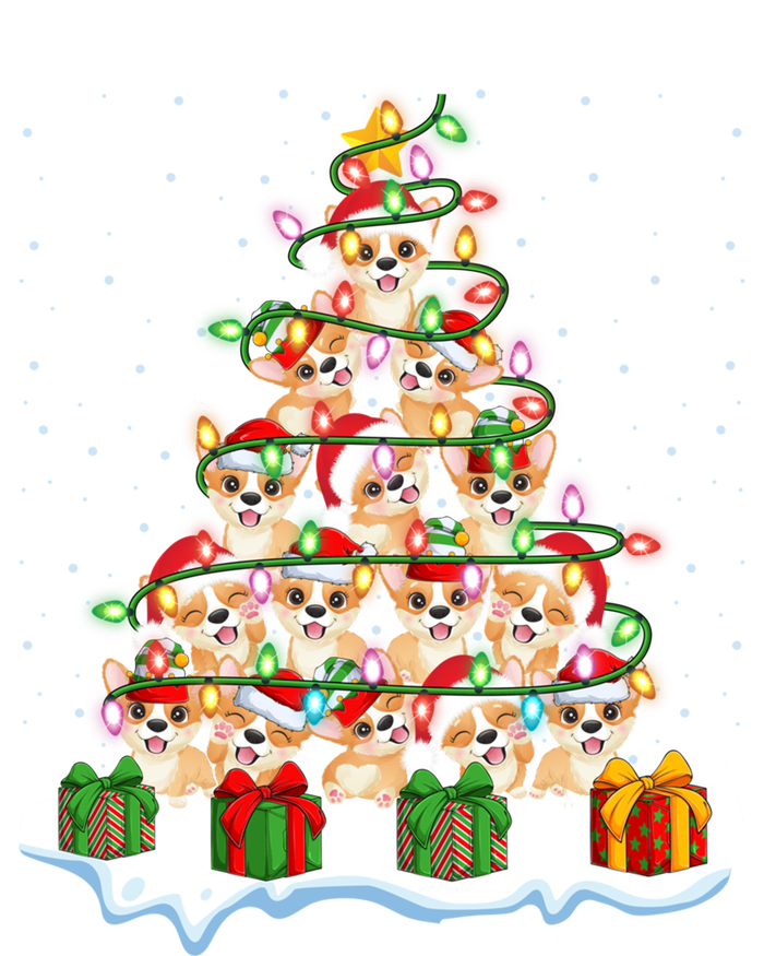 Xmas Lighting Santa Corgi Dog Christmas Tree Cool Gift T-Shirt