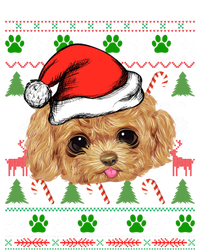 Funny Poodle Christmas Ugly Sweater Poodle Tree Lights Xmas Gift Striped Beanie with Solid Band