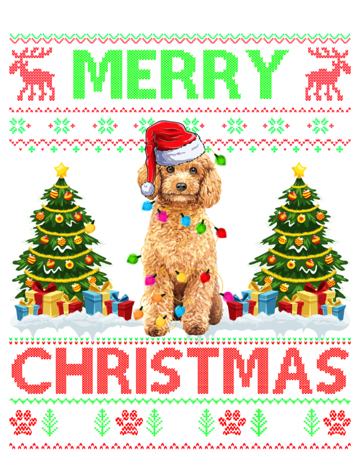 Funny Poodle Christmas Ugly Sweater Poodle Tree Lights Xmas Gift Sweatshirt