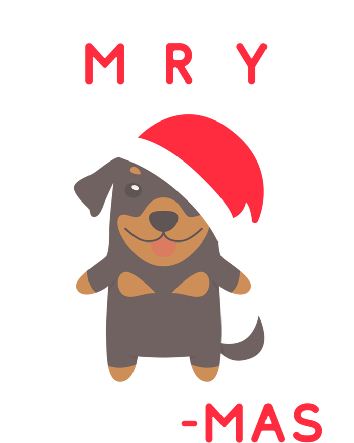 Merry Rott Mas Funny Gift Funny Christmas Rottweiler Xmas Dog Funny Gift Striped Beanie with Solid Band