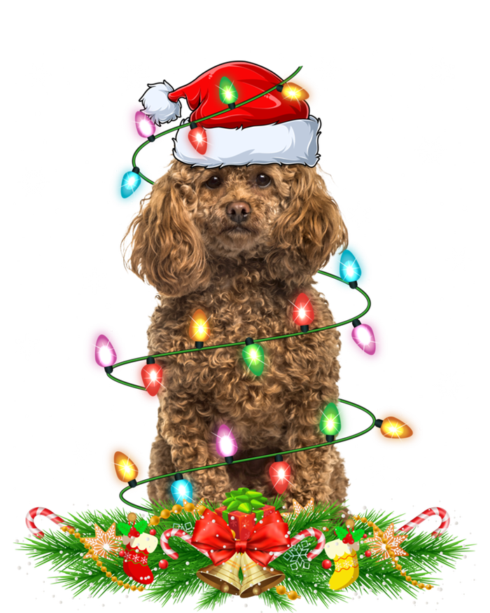 Poodle Dog Lover Lighting Xmas Santa Poodle Christmas Gift T-Shirt