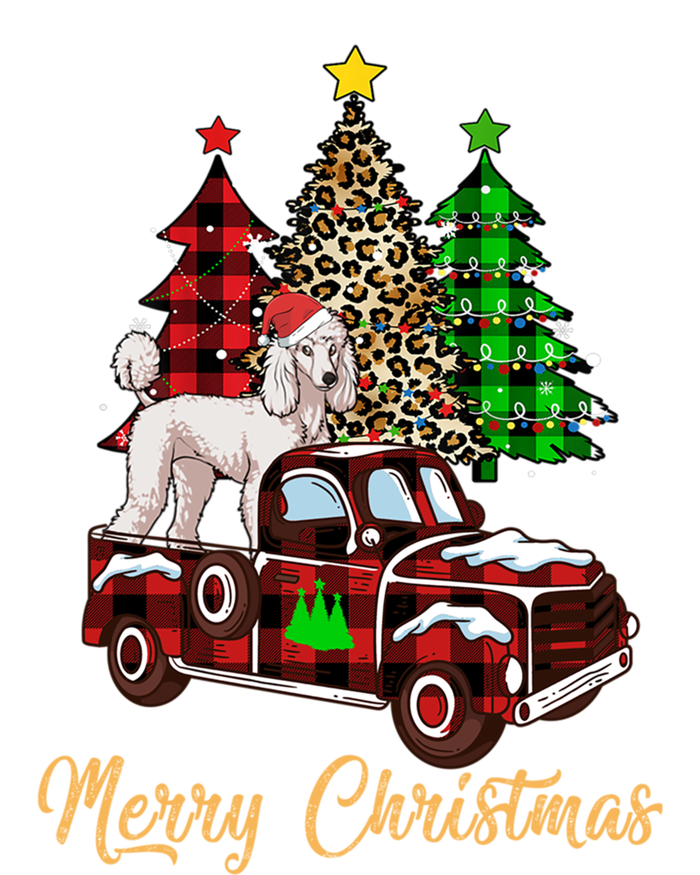 Poodle Riding Red Truck Xmas Merry Christmas Cute Gift Women's T-Shirt