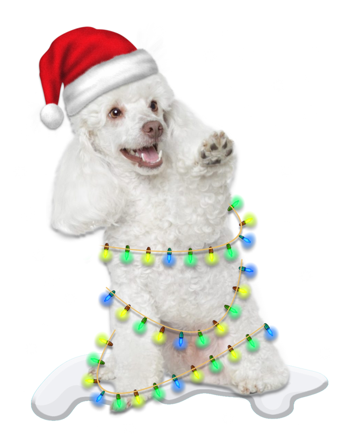 Poodle Santa Christmas Tree Lights Xmas Gift T-Shirt