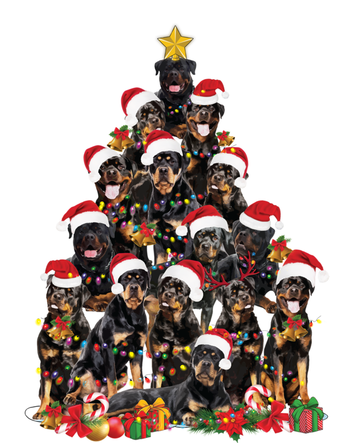 Rottweiler Christmas Tree Xmas Lights Funny Dog Dad Mom Cute Gift Sweatshirt