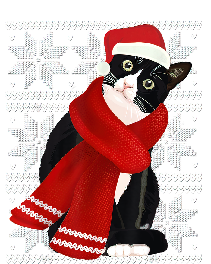 Ugly Christmas Black Cat Santa Hat Scarf Holiday Cute Bumper Sticker