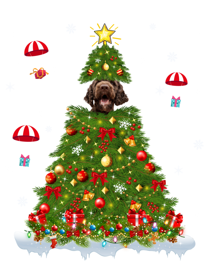 Xmas Tree Decorations Lights Santa Poodle Dog Christmas Gift T-Shirt