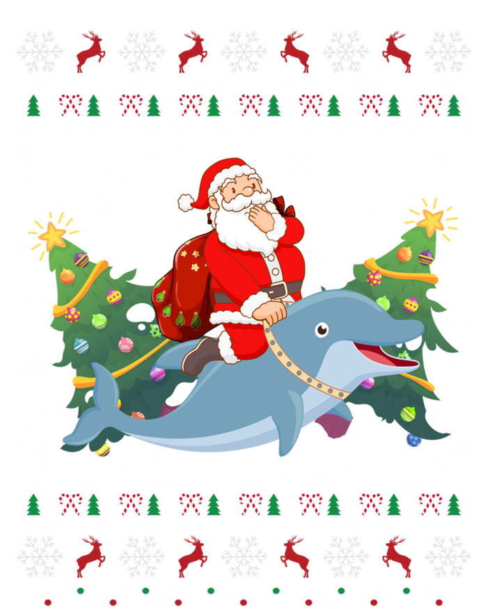 Funny Xmas Lighting Ugly Santa Riding Dolphin Christmas Cool Gift Sweatshirt