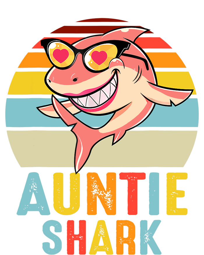 Auntie Shark Vintage Retro Pajamas Shark Lover Father's Day T-Shirt