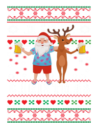 Santa Claus With Deer And Beer Merry Christmas Party Cool Gift T-Shirt