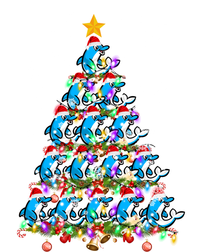 Santa Dolphin Fish Lover Xmas Gift Dolphin Christmas Tree Cute Gift T-Shirt