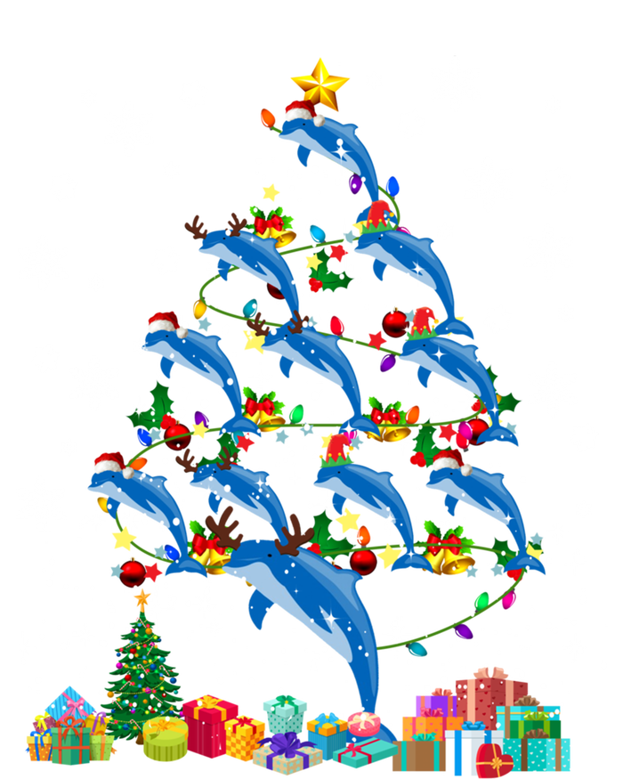 Santa Reindeer Dolphin Xmas Tree Light Dolphin Gift T-Shirt