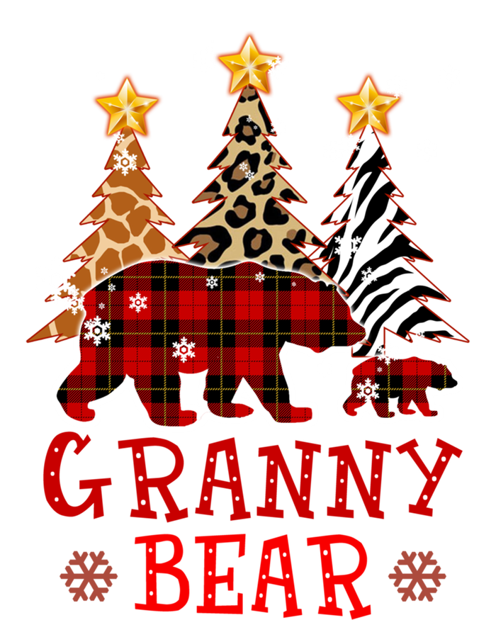 Grandma Granny Bear Xmas Tree Pj Leopard Buffalo Plaid Funny Gift Women's T-Shirt