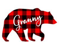 Granny Bear Red Plaid Matching Family Christmas Funny Gift Women's Tri-Blend 3/4-Sleeve Raglan Shirt