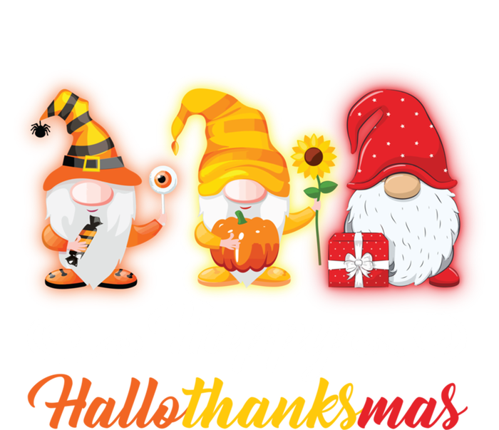 Happy Hallothanksmas Gnomes Halloween Thanksgiving Xmas Gift T-Shirt