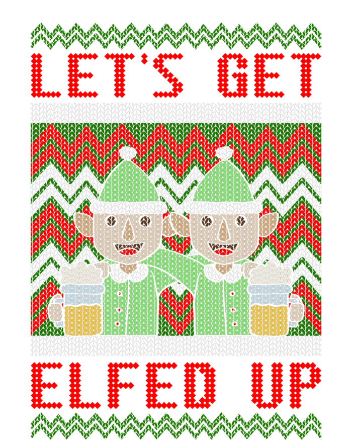 Let's Get Elfed Up Elf Ugly Christmas Sweater Style Drunk Gift Short Acrylic Beanie