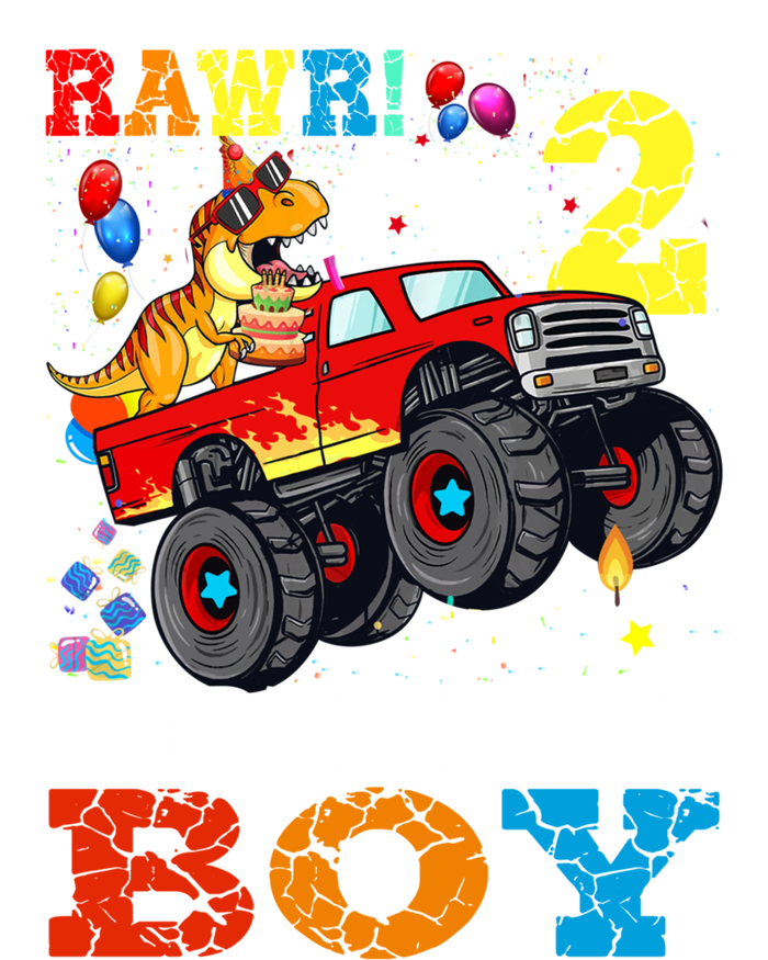 2 Year Old Gift 2nd Birthday Boy Dinosaur Monster Truck Great Gift Baby Bodysuit