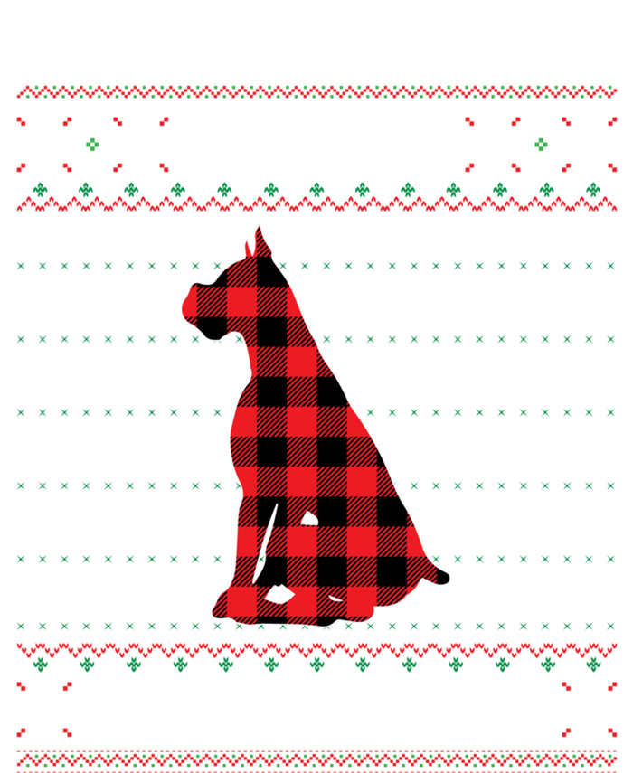 Boxer Dog Christmas Red Plaid Xmas Ugly Sweater Party Gift Tall T-Shirt