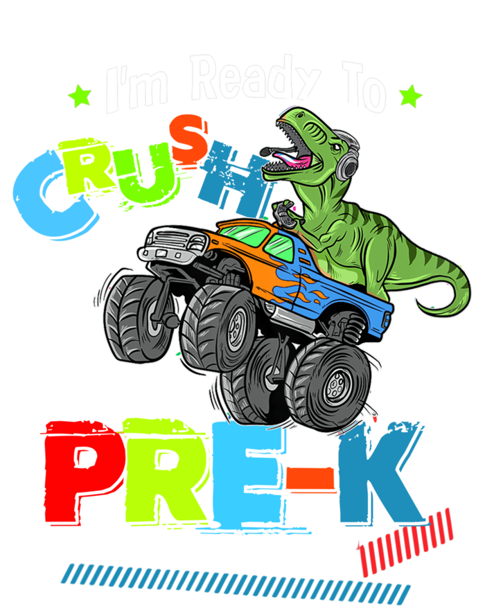 Crush Precool Giftk Dino T Rex Monster Truck Back To School Boys Funny Gift Stripe Pom Pom Beanie