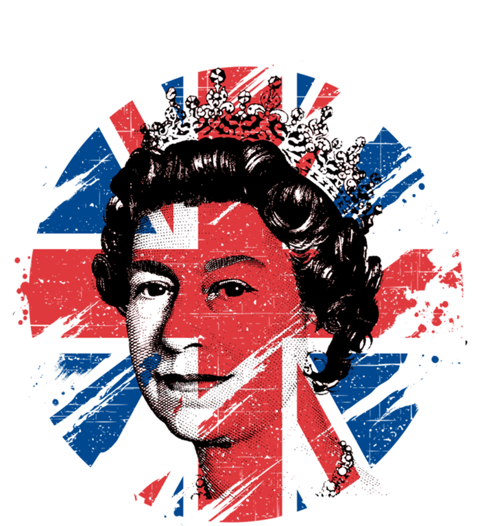 Elizabeth Pop Art Union Jack Flag Queen Of England Gift Ladies Long Sleeve Shirt