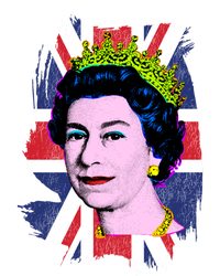 Elizabeth Portrait Pop Art Union Jack Flag Queen Of England Meaningful Gift Tank Top