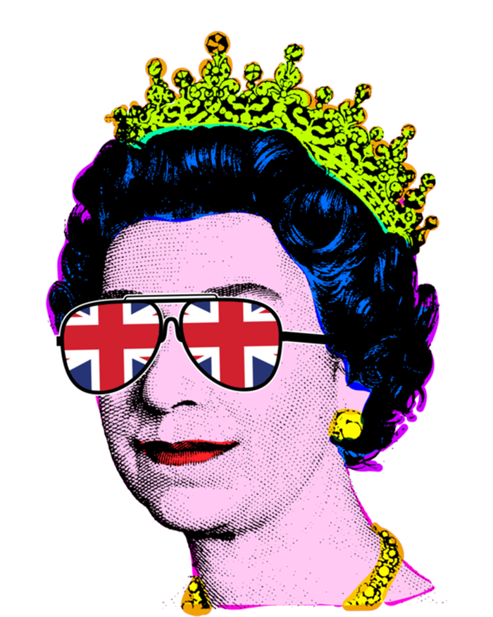 Elizabeth Union Jack Sunglasses Pop Art Queen Of England Great Gift Sustainable Knit Beanie