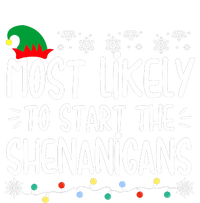 Most Likely To Start The Shenanigans Elf Christmas Family Pom Pom 12in Knit Beanie