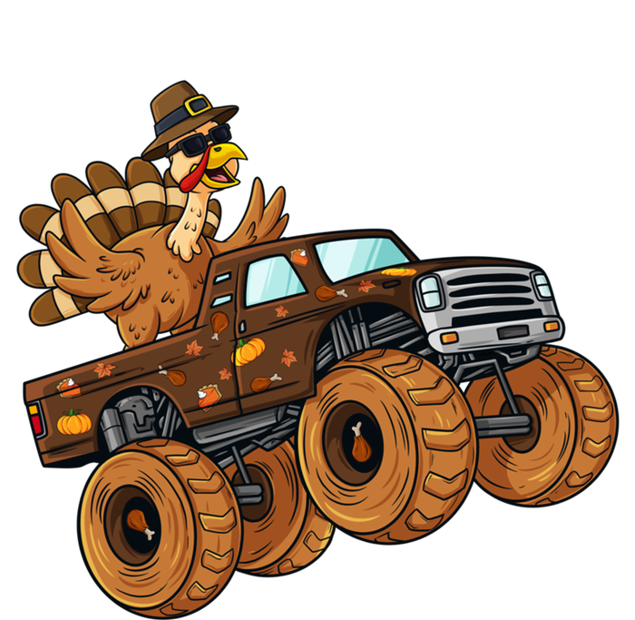 Thanksgiving Turkey Riding Monster Truck Boys Gift T-Shirt