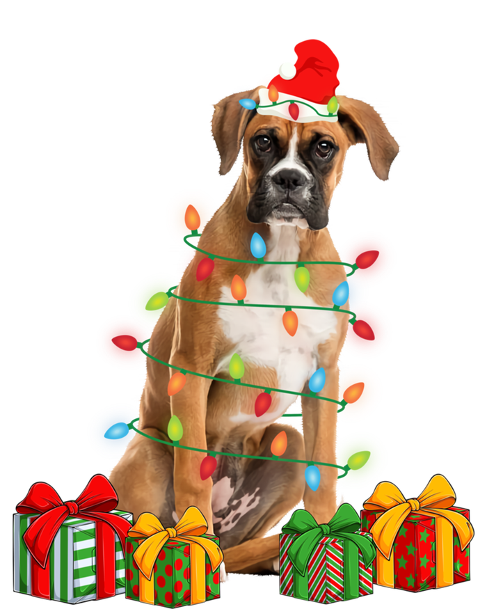 Xmas Boxer Dog Christmas Lights Puppy Lover Great Gift Sustainable Knit Beanie