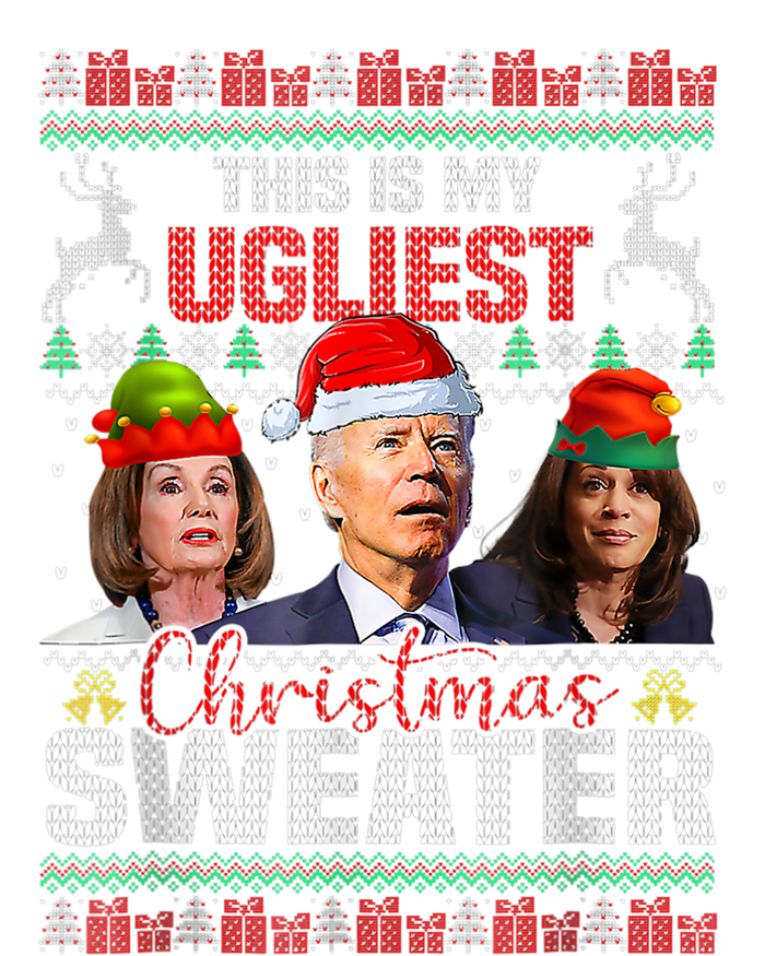 This Is My Ugliest Christmas Anti Biden Sweater Funny Xmas Tall Hoodie