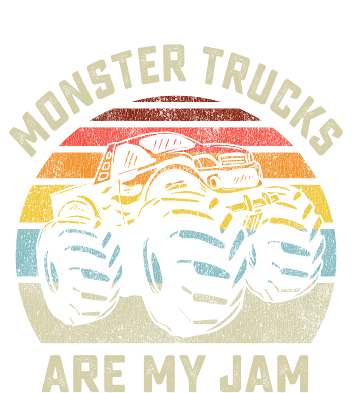 Vintage Monster Truck Retro Style Monster Trucks Are My Jam Gift Full-Length Apron With Pockets