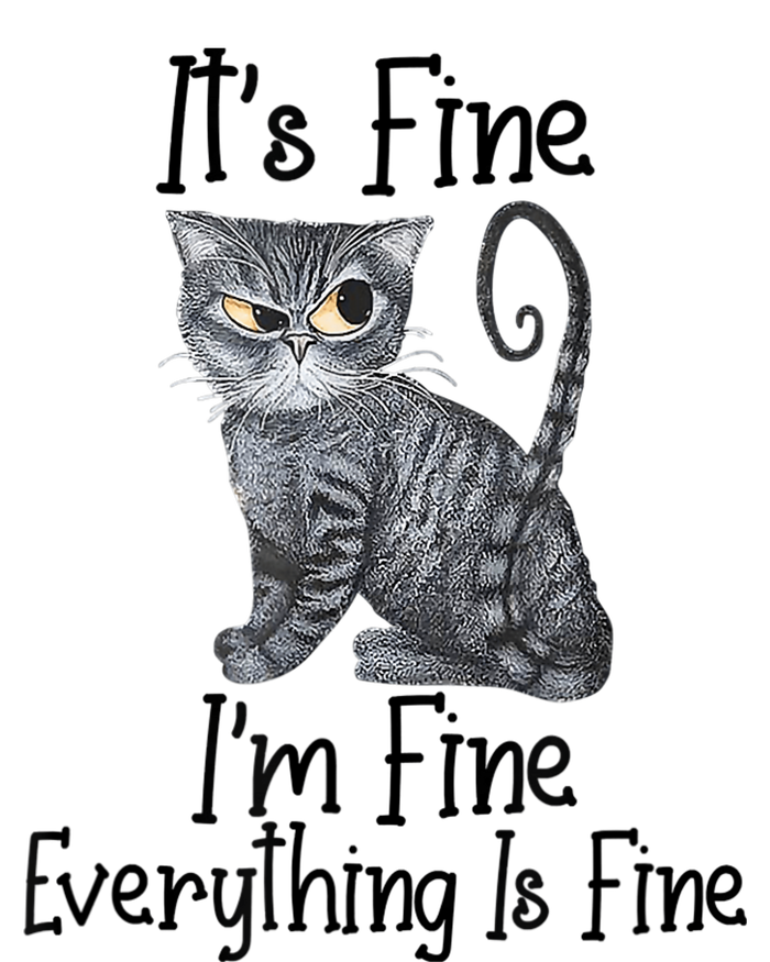 Funny It's Fine I'm Fine Everything Is Fine Black Cat Softstyle Adult Sport Polo