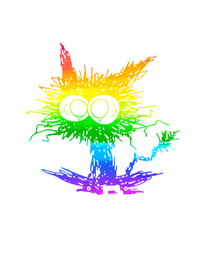 It's Fine I'm Fine Everything Is Fine Rainbow Funny Cat Long Sleeve Kids Sweatshirt