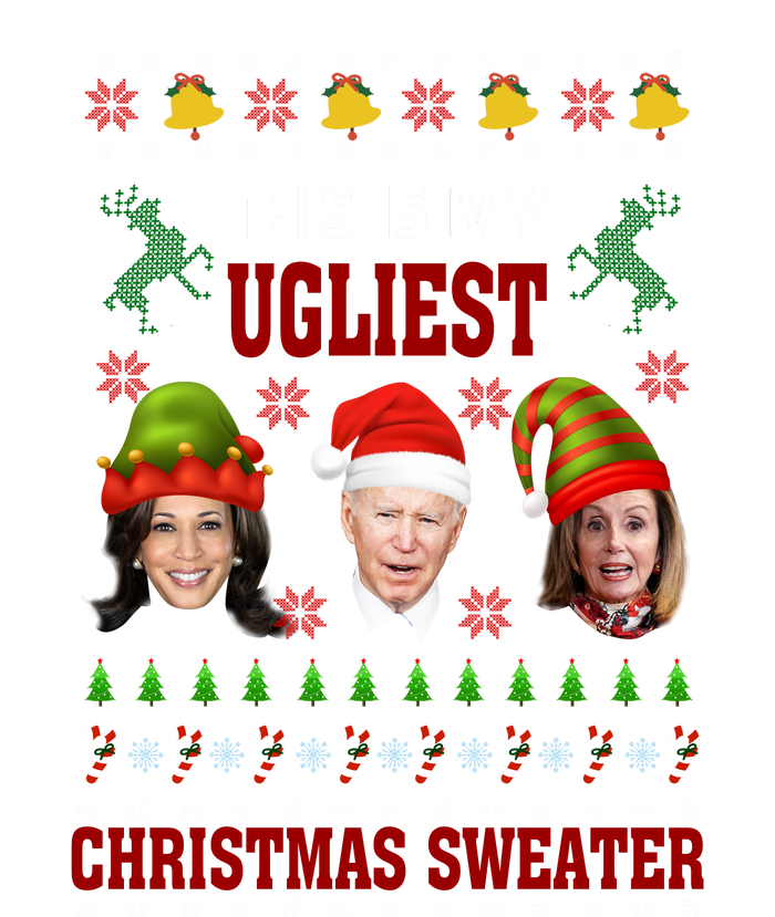 This Is My Ugliest Christmas Sweater Funny Joe Biden Kamala 16 in Basic Backpack