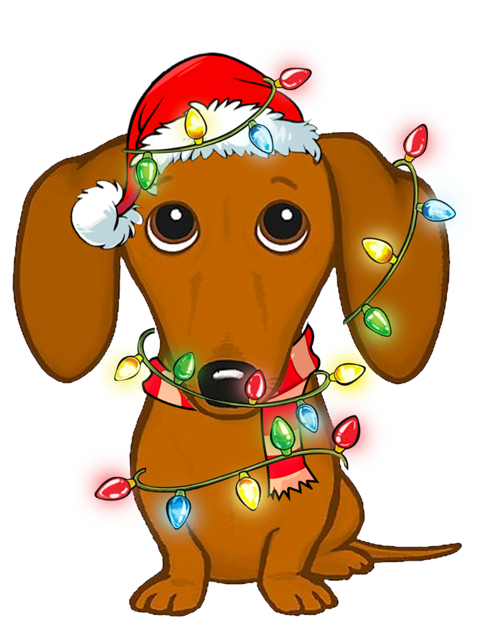 Dachshund Christmas Tree Dachshund Santa Hat Light Xmas Gift T-Shirt