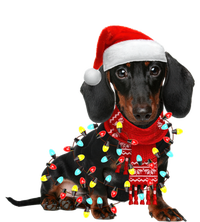 Funny Santa Dachshund Christmas Tree Lights Xmas Dog Mom Funny Gift Tall Long Sleeve T-Shirt