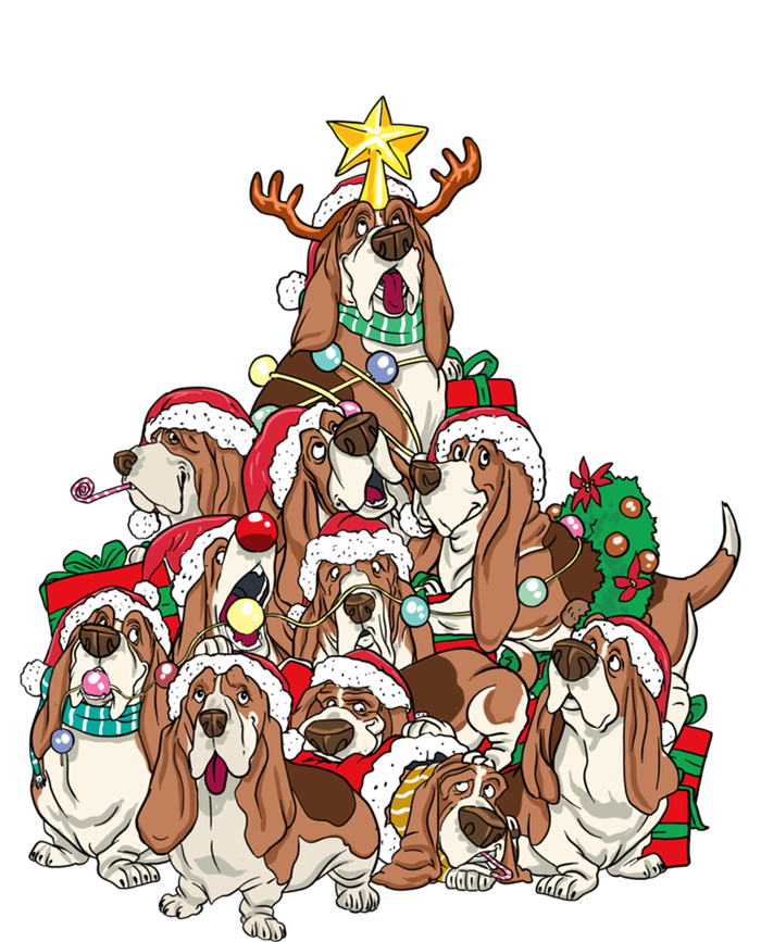 Basset Hound Christmas Dog Tree Dog Santa Xmas Funny Gift Softstyle Adult Sport Polo