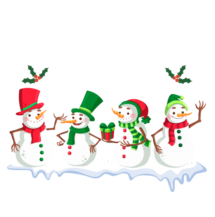 Chillin With My Snowmies Funny Snow Pajamas For Family Cute Gift Long Sleeve Shirt