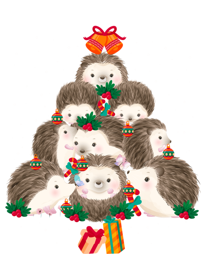 Cute Hedgehog Christmas Tree Funny Pajamas Xmas For Family Funny Gift Softstyle Adult Sport Polo