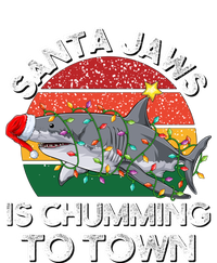 Funny Santa Jaws Shark Christmas Lights Sharkmas Xmas Retro Funny Gift Stripe Pom Pom Beanie