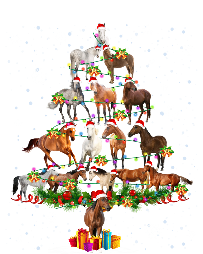 Horse Lover Christmas Tree Light Hat Snow Santa Xmas Pajamas Meaningful Gift Tall Long Sleeve T-Shirt