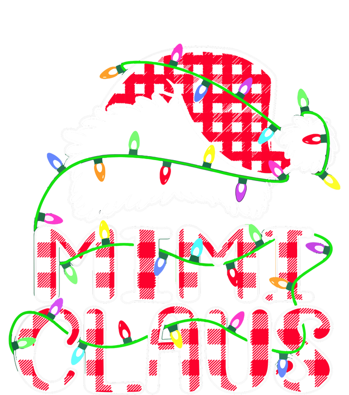 Mimi Claus Shirt Christmas Lights Pajama Family Matching Striped Beanie with Solid Band