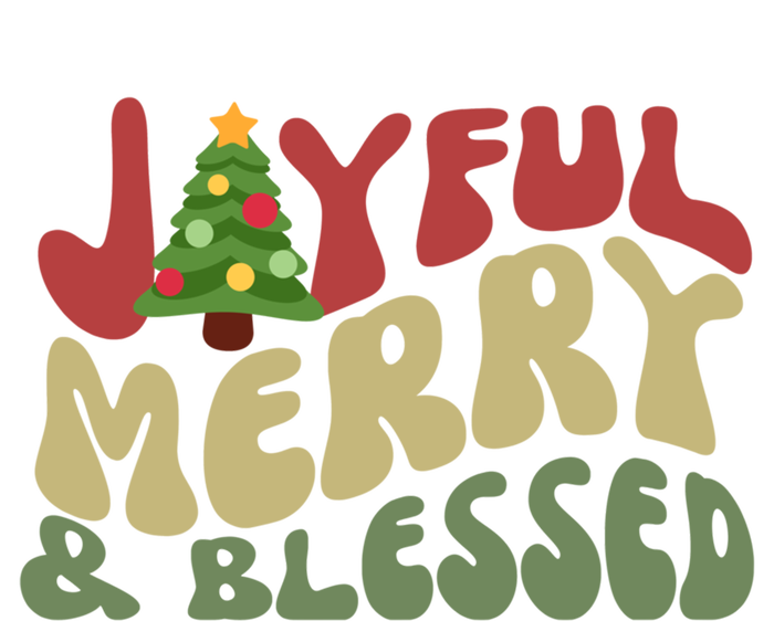 Joyful Merry And Blessed Retro Christmas Tree Lights Funny Gift T-Shirt